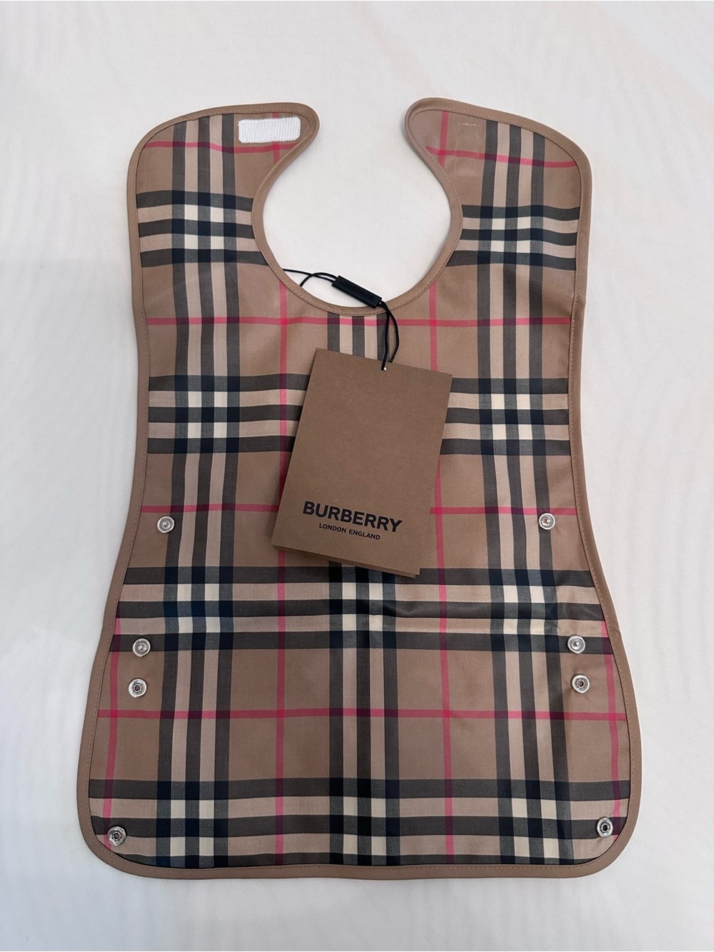 Burberry Nova Check Beige Black and Red Bib - baby shower gift- baby Accessories